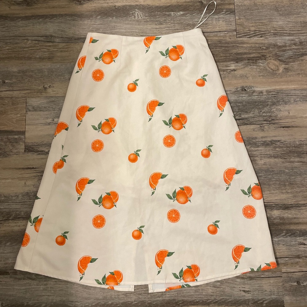 jo west orange midi skirt